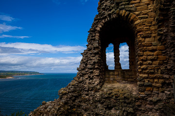 Ruin of Medieval Scarborough Castle in North Yorkshire.