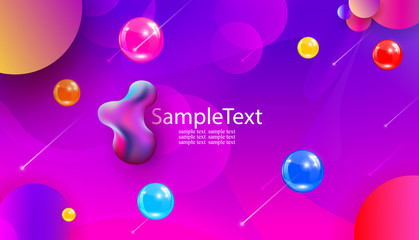 Blue with purple design with randomly drawn multicolored circles with glitter