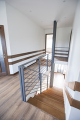 Wooden stairs architecture design. home stairs in interior
