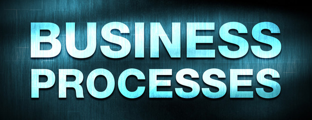 Business Processes abstract blue banner background