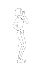 Young girl yelling out loud, shout, announce, communicate.