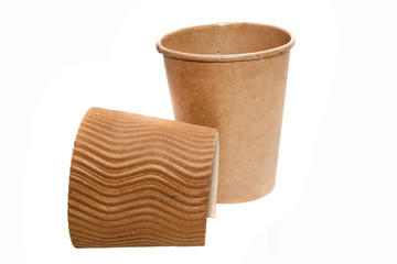 disposable glass isolated on white background