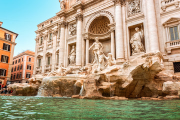 Fototapeta na wymiar Low Angle View Of Trevi Fountain