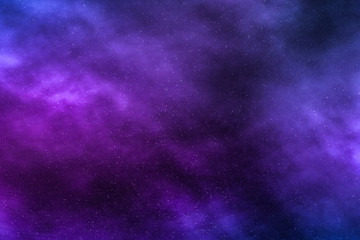 Night sky stars background, nebula clouds in cosmos