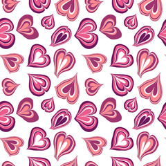 Vector seamless hearts pattern. Repeating texture for print, fabric, textile, cloth, valentines day card
