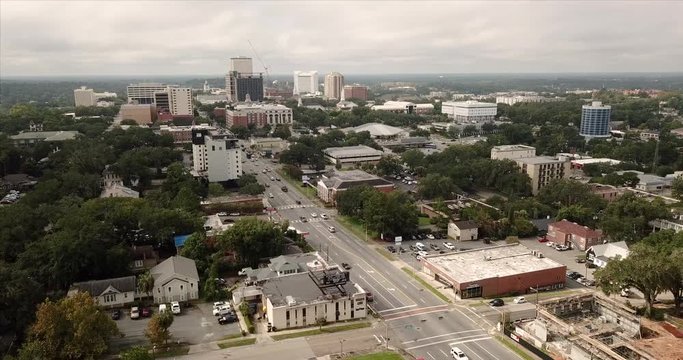 Aerial View Looking up Apalachee Parkway all the way to the Capital Building in Tallahassee