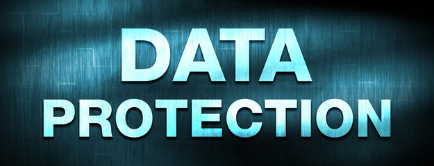 Data Protection abstract blue banner background