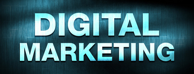Fototapeta premium Digital Marketing abstract blue banner background