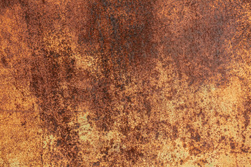 Grunge rusted metal texture. Rusty corrosion and oxidized background. Worn metallic iron panel.