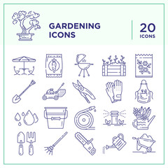 Gardening – 100 Line Icons