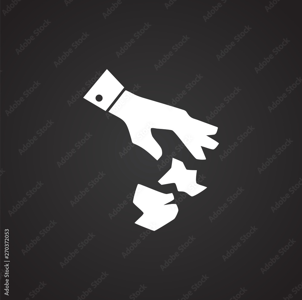 Poster garbage related icon on background for graphic and web design. simple illustration. internet concept