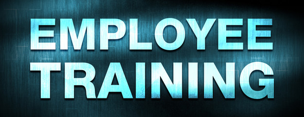 Employee Training abstract blue banner background