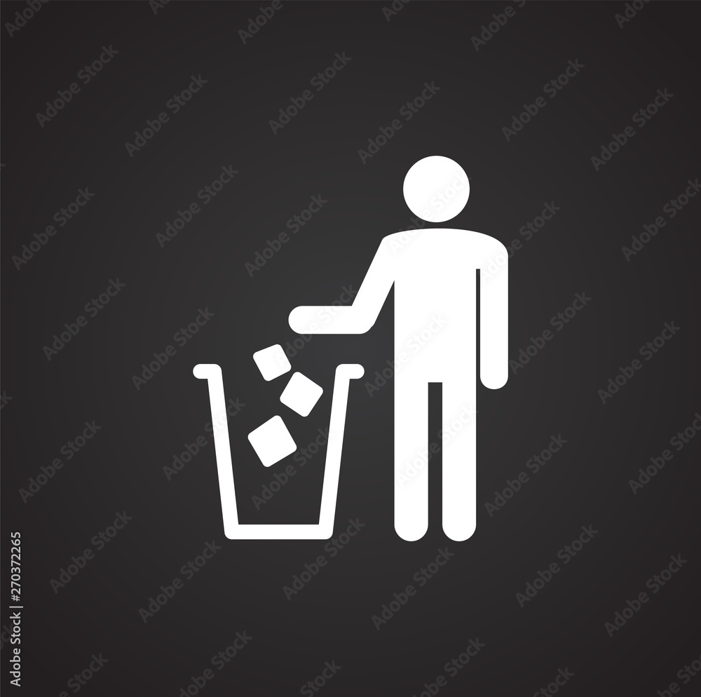 Poster garbage related icon on background for graphic and web design. simple illustration. internet concept