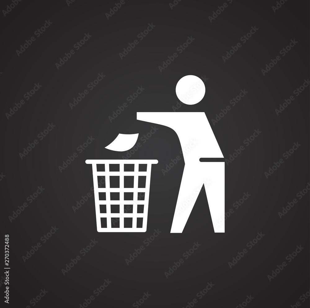Poster garbage related icon on background for graphic and web design. simple illustration. internet concept
