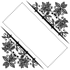 Vector illustration ornate of flower frame for drawing banner