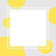 empty banner frame polka dot yellow colors pastel for background, banner frame polka dot pastel yellow colors copy space advertising, template banner blank and polka dot on gray frame graphic design