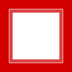 fashionable frame red color flat lay style and square for copy space, empty frame red for banner design, template of red frame banner blank for advertising graphic beauty cosmetics fashion