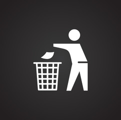 Garbage related icon on background for graphic and web design. Simple illustration. Internet concept symbol for website button or mobile app.