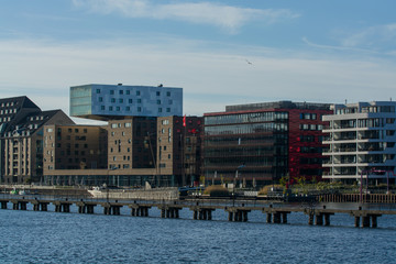 14.05.2019. Berlin, Germany. A view of the city and the river, of shopping and office centers with...