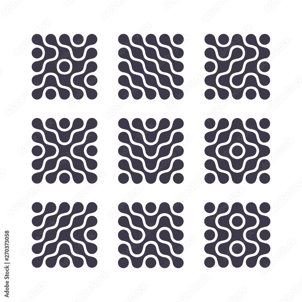 Poster Set of Vector Smooth Square Shapes Isolated on White Background. Template Symbols for Logos, Icons, Borders and Frames