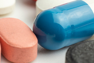 Lots of different medicine drugs, pills, tablets, capsules