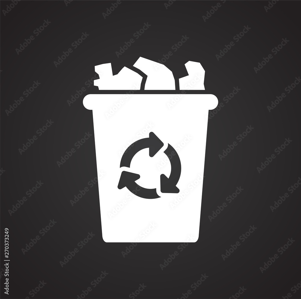Poster garbage related icon on background for graphic and web design. simple illustration. internet concept