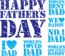 Happy fathers day grunge stamp set, vector illustration