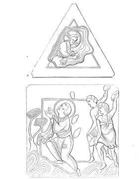 religious figures stone relief artwork clip art preview