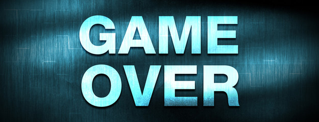 Game Over abstract blue banner background