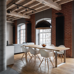 Apartment with dining table