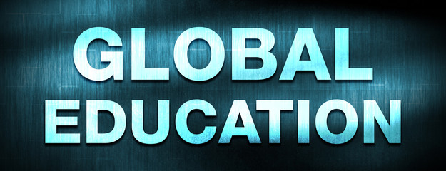 Global Education abstract blue banner background