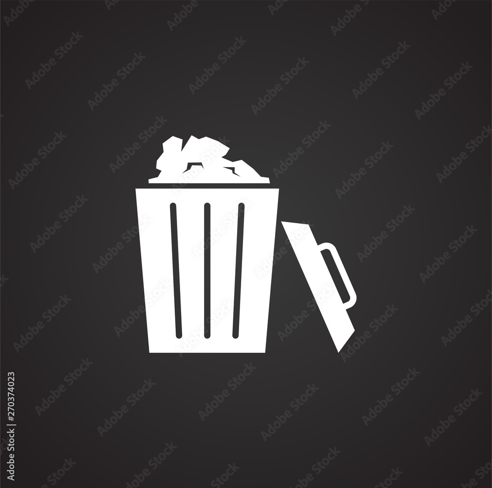 Poster garbage related icon on background for graphic and web design. simple illustration. internet concept