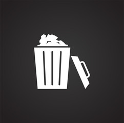 Garbage related icon on background for graphic and web design. Simple illustration. Internet concept symbol for website button or mobile app.