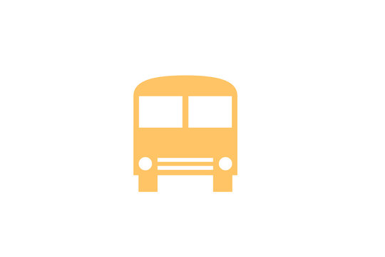 orange school bus on white background graphic resource