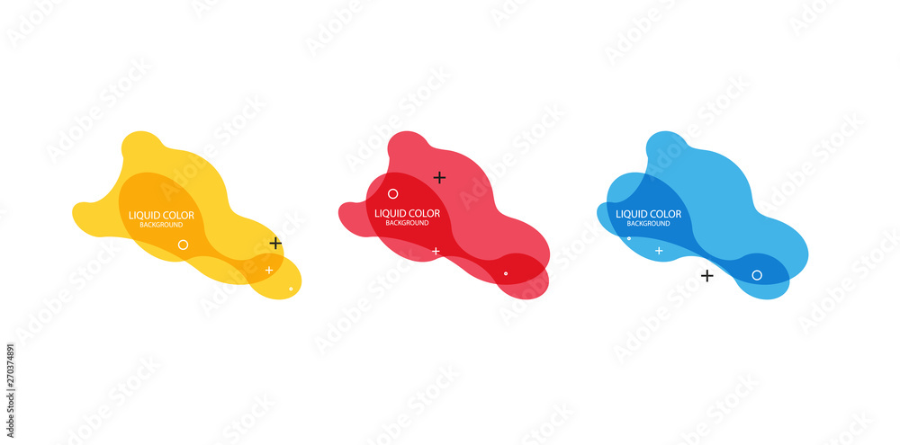 Aufkleber modern abstract vector banner set. flat geometric liquid form with various colors. modern vector tem