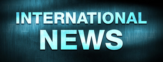 International News abstract blue banner background