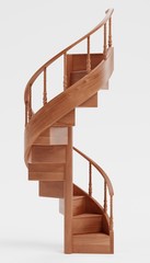 Realistic 3D Render of Library Staircase