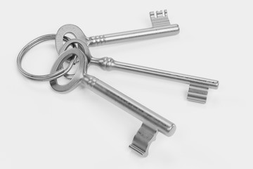 Realistic 3D Render of Classic Old Keys