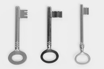 Realistic 3D Render of Classic Old Keys