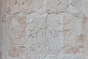 Ancient craft ornament white stone carving texture pattern