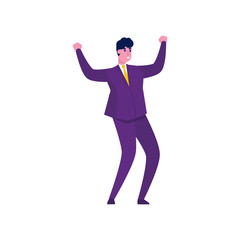 Businessman  character in the workplace isolated on white background.  Vector illustration.