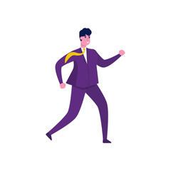 Businessman  character in the workplace isolated on white background.  Vector illustration.