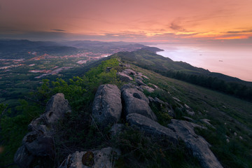 Jaizkibel mountain next to the basque coast, Basque Country.