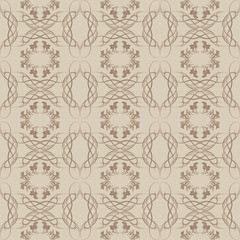 Seamless vector background of lines in the form of a circle isolated on brown background