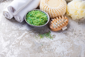 Natural skin care spa setting