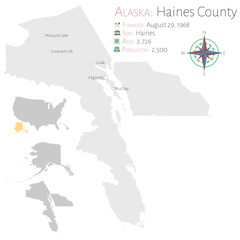 Large and detailed map of Haines County in Alaska, USA