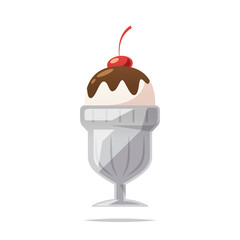 Sundae ice cream vector isolated illustration