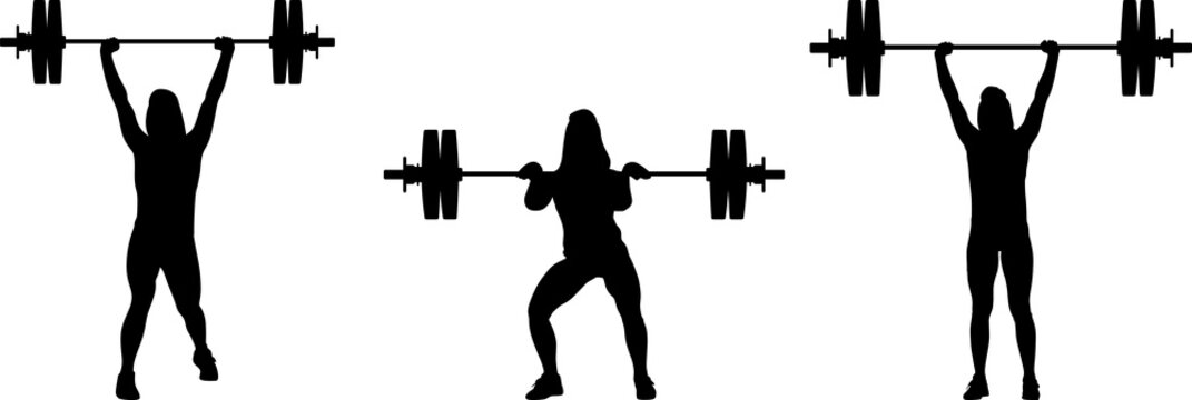 set of girl weight lifting