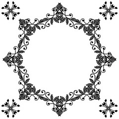 Vector illustration decoration wreath frame with invitation card