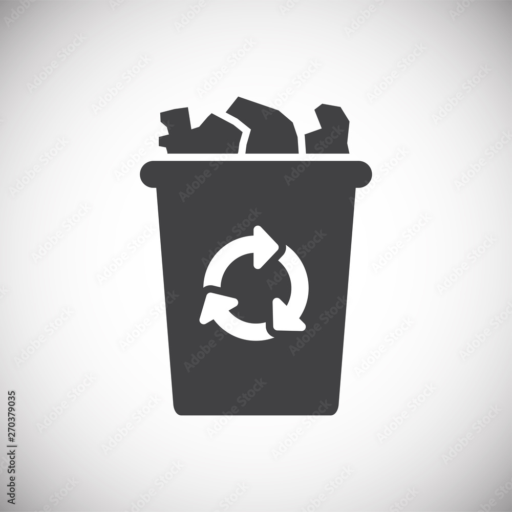 Poster garbage related icon on background for graphic and web design. simple illustration. internet concept